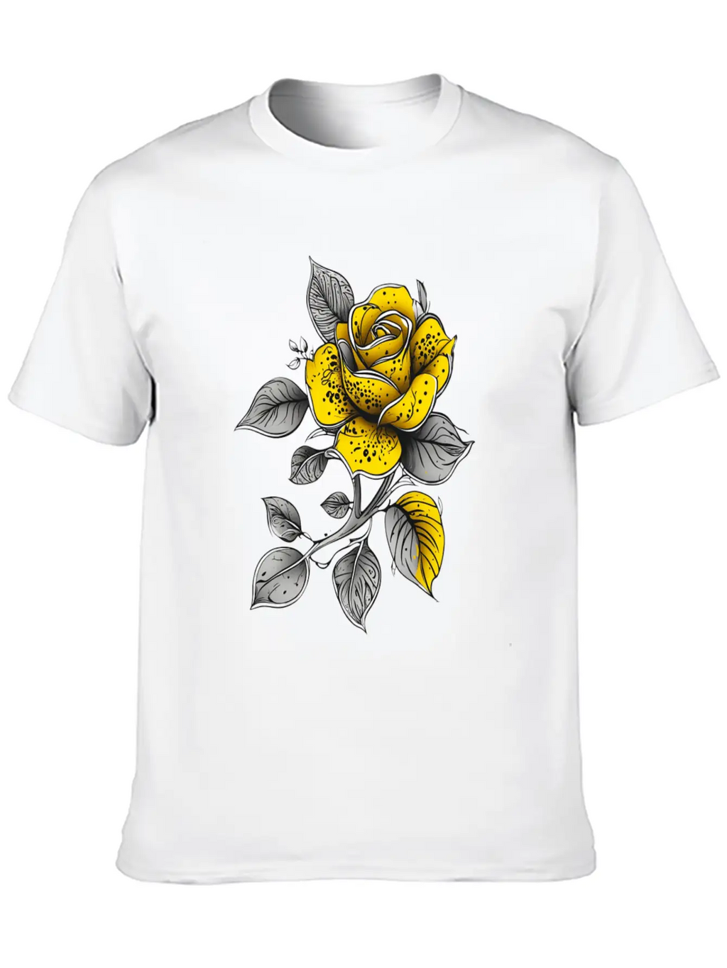 Vintage Paisley Yellow Rose Tattoo Design Classic Fit Graphic Tee For Daily Comfort – Unisex Cotton Shirt