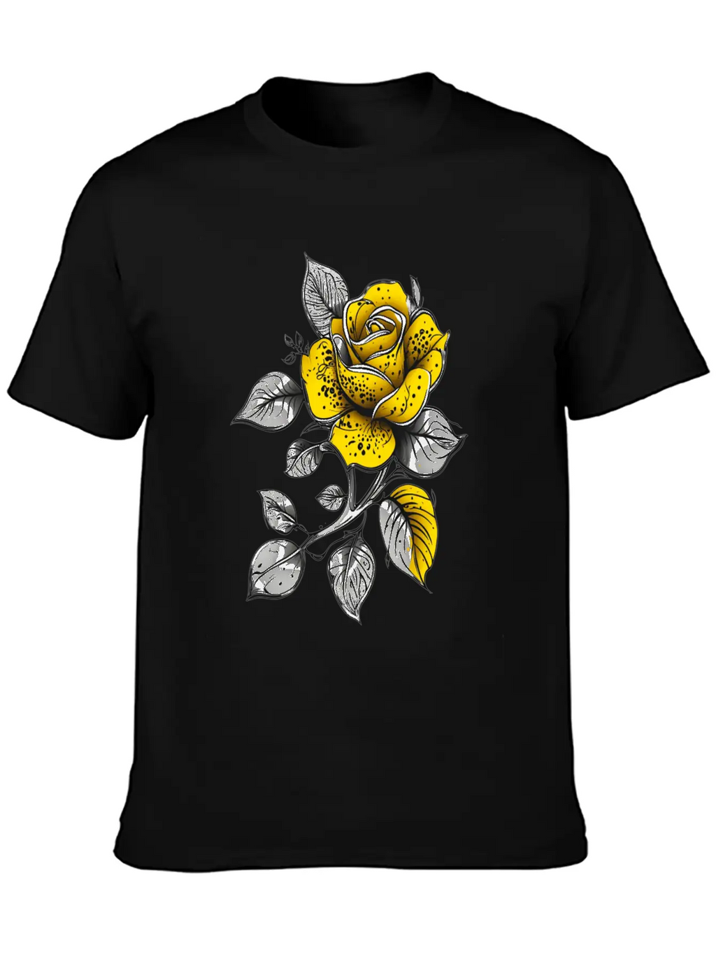 Vintage Paisley Yellow Rose Tattoo Design Classic Fit Graphic Tee For Daily Comfort – Unisex Cotton Shirt