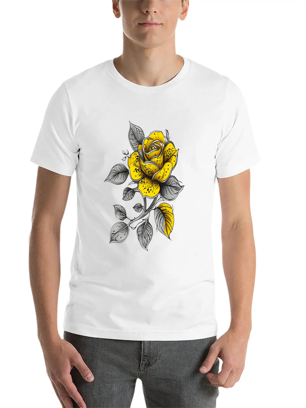 Vintage Paisley Yellow Rose Tattoo Design Classic Fit Graphic Tee For Daily Comfort – Unisex Cotton Shirt
