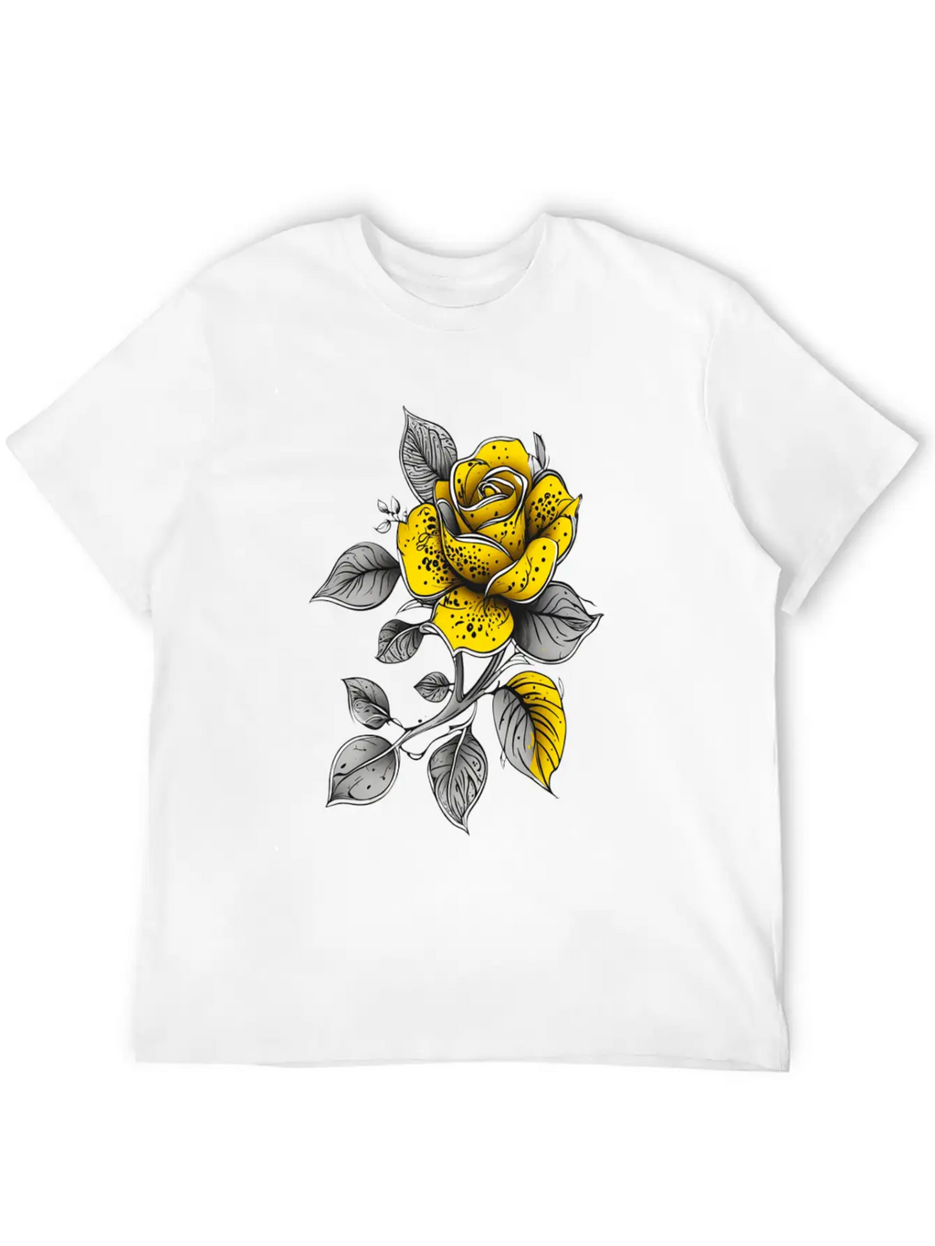 Vintage Paisley Yellow Rose Tattoo Design Classic Fit Graphic Tee For Daily Comfort – Unisex Cotton Shirt