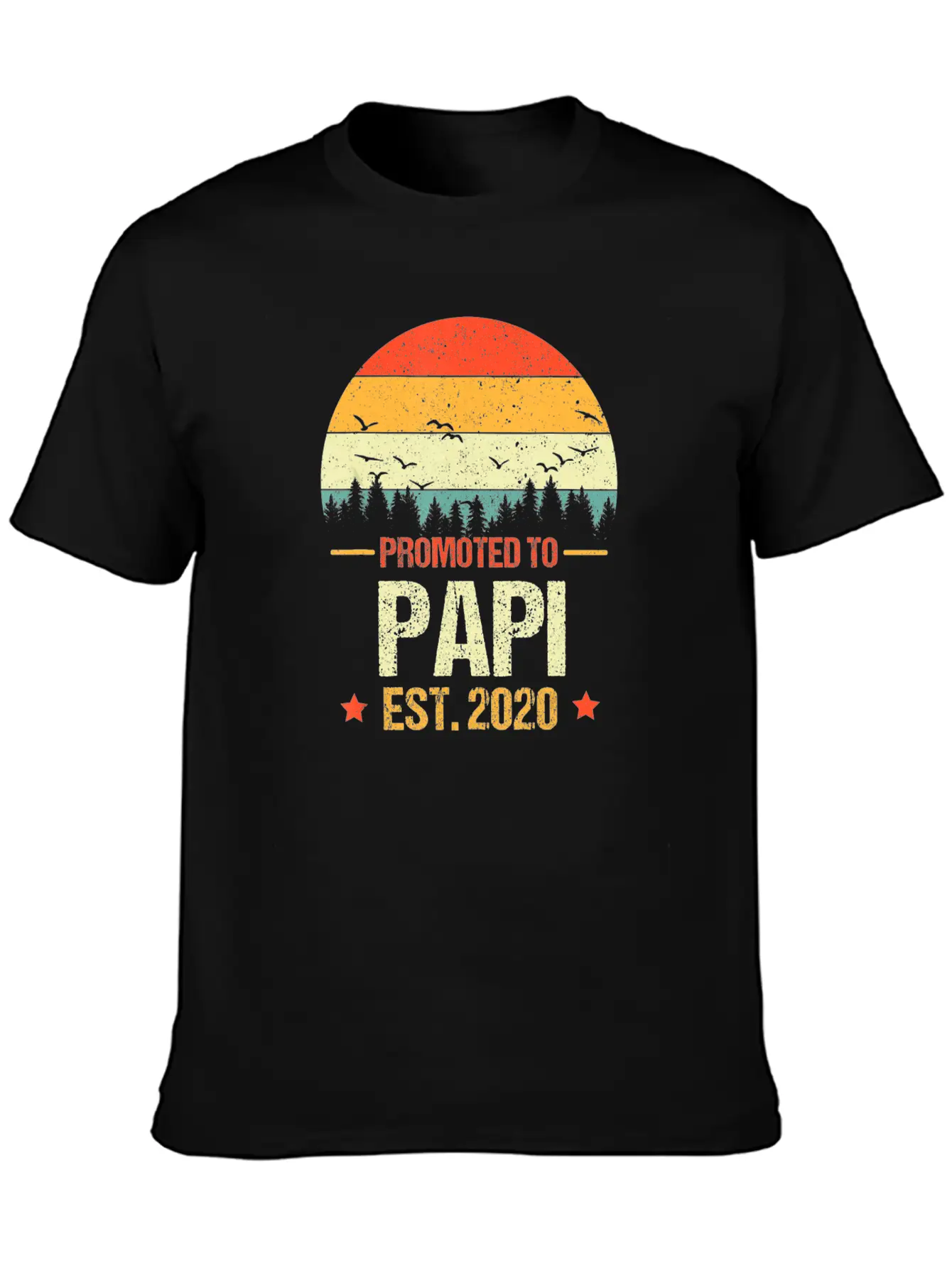 Vintage Promoted To Papi Est 2020 New Papi Gift Breathable Soft Cotton T-Shirt – Timeless Casual Look