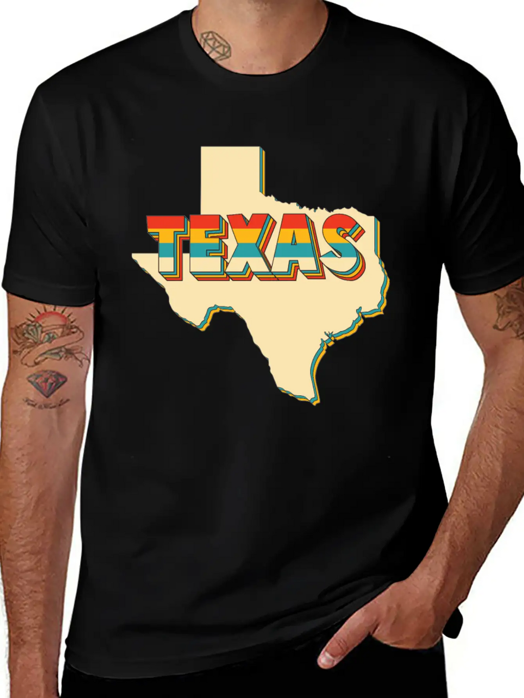 Vintage Proud Texas Map Houston Dallas Souvenir Stylish Everyday T-Shirt – Unisex Basic Cotton Tee