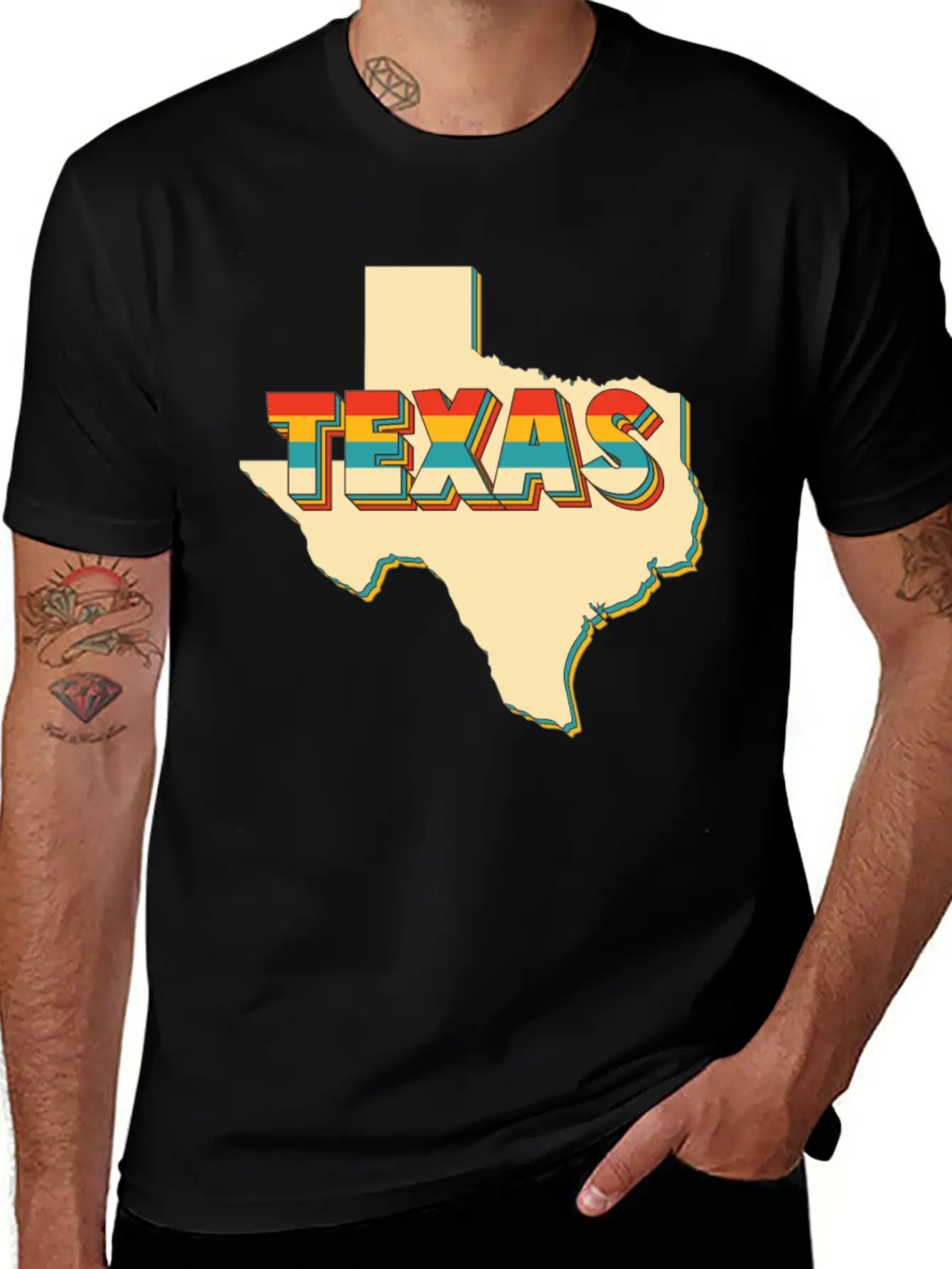 Vintage Proud Texas Map Houston Dallas Souvenir Stylish Everyday T-Shirt – Unisex Basic Cotton Tee
