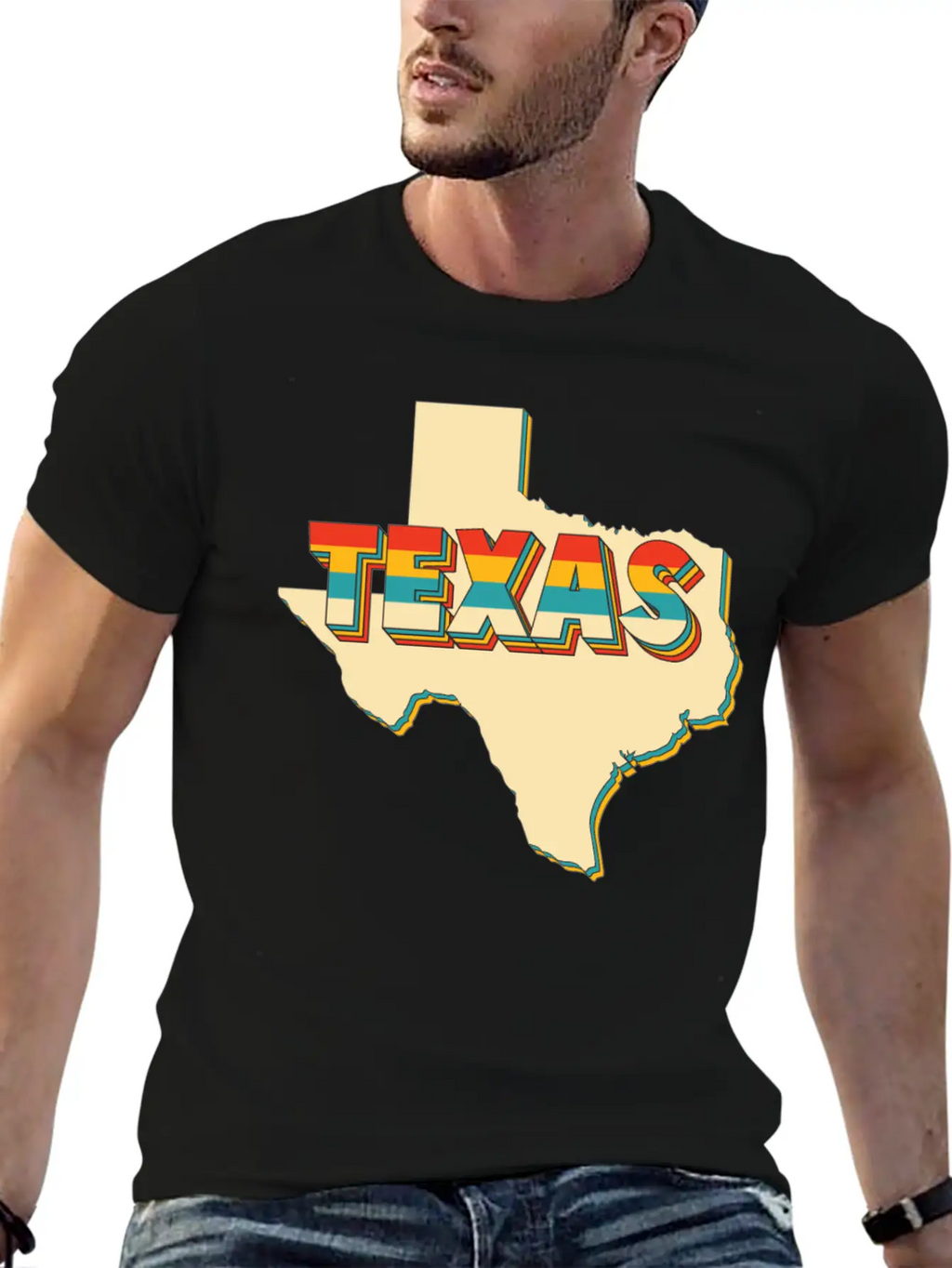 Vintage Proud Texas Map Houston Dallas Souvenir Stylish Everyday T-Shirt – Unisex Basic Cotton Tee