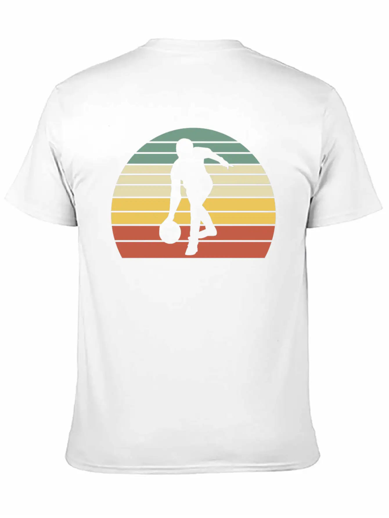Vintage Retro 80s Man Playing Basketball Unisex Short Sleeve Soft Cotton T-Shirt – Casual Everyday Wear