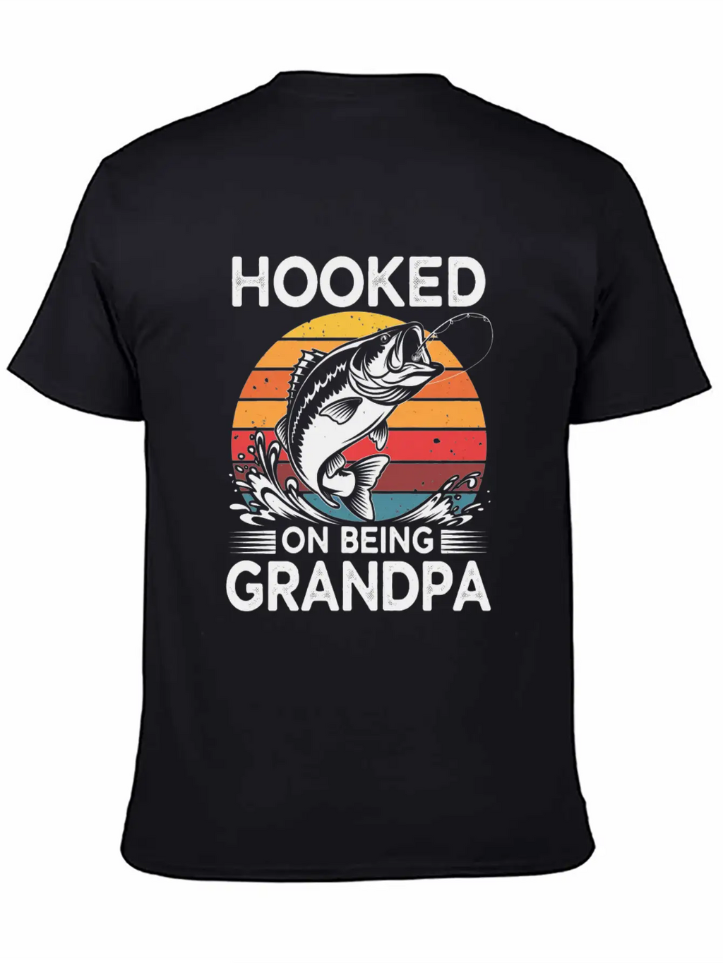 Vintage Retro Hooked On Being Grandpa Essential Cotton Tee For Daily Outfits – Unisex Style
