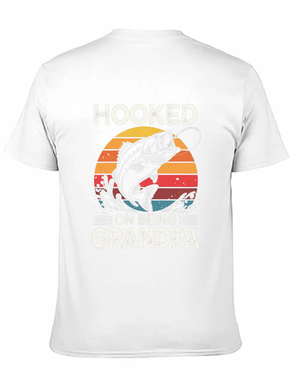 Vintage Retro Hooked On Being Grandpa Essential Cotton Tee For Daily Outfits – Unisex Style