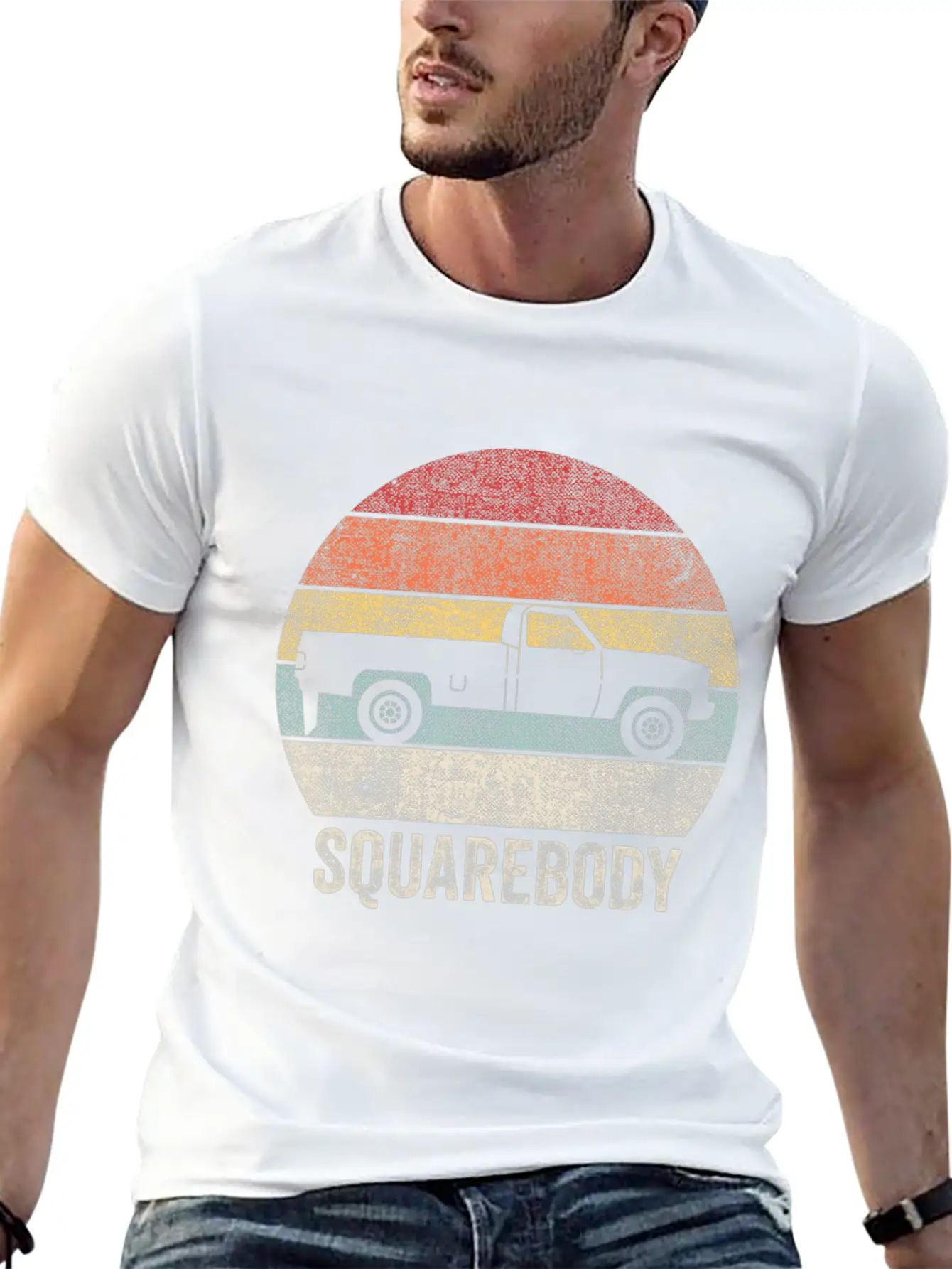 Vintage Retro Squarebody Shirt Pickup Truck Square Unisex Short Sleeve Soft Cotton T-Shirt – Casual Everyday Wear
