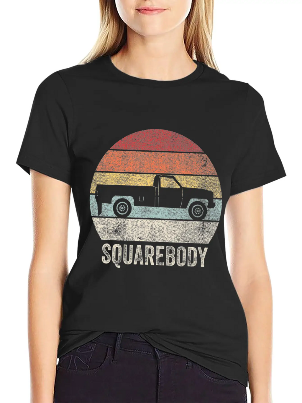 Vintage Retro Squarebody Shirt Pickup Truck Square Unisex Short Sleeve Soft Cotton T-Shirt – Casual Everyday Wear