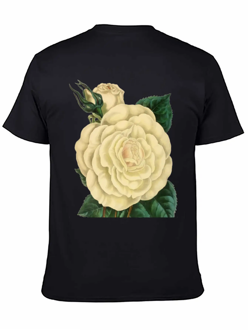 Vintage Rose Illustration Unisex Short Sleeve Soft Cotton T-Shirt – Casual Everyday Wear