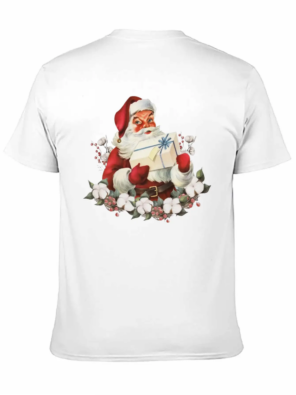 Vintage Santa Christmas Retro Santa Claus Unisex Short Sleeve Soft Cotton T-Shirt – Casual Everyday Wear