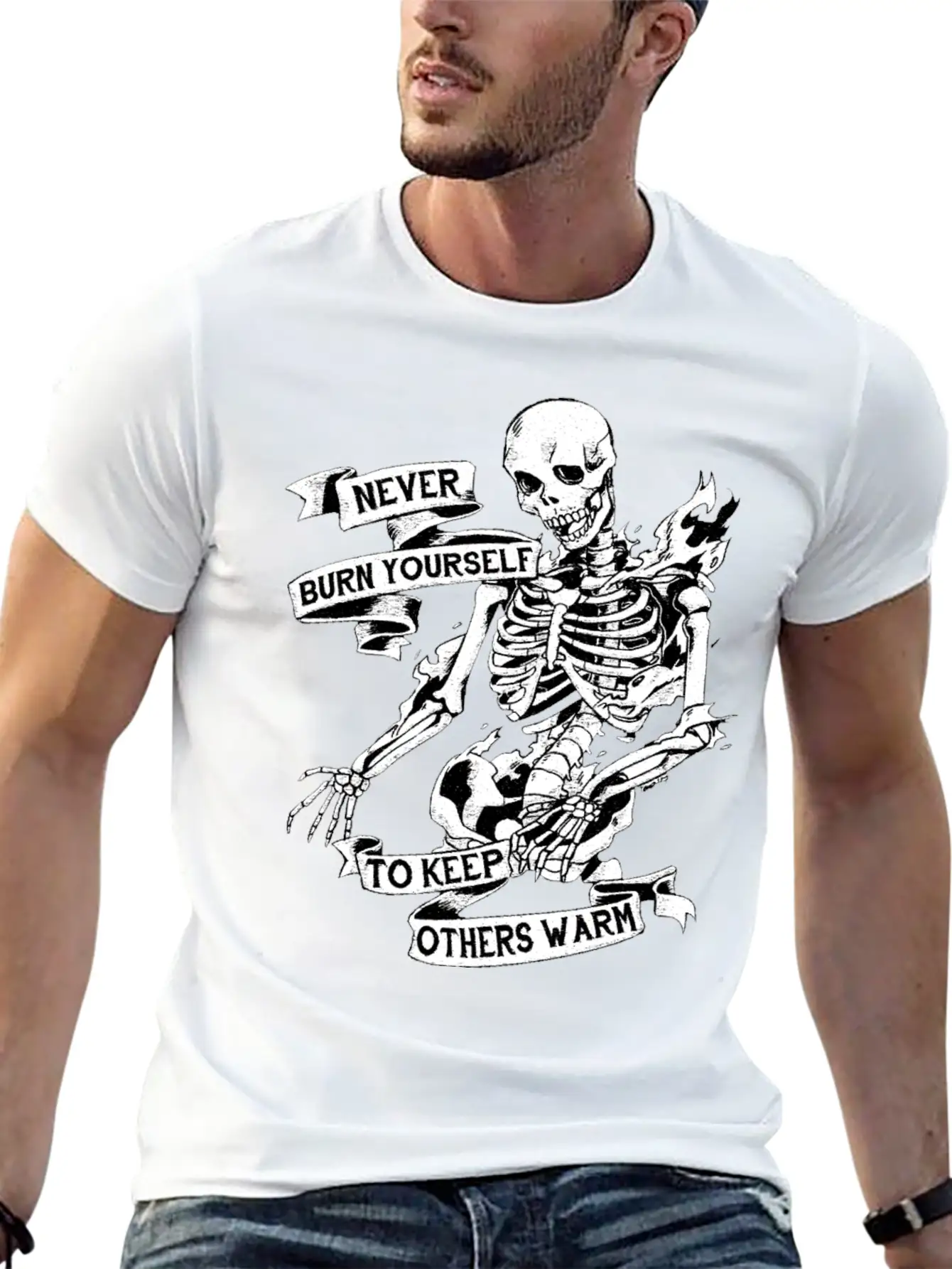 VINTAGE SKULL Unisex Casual T-Shirt – Clean Design For Daily Comfort