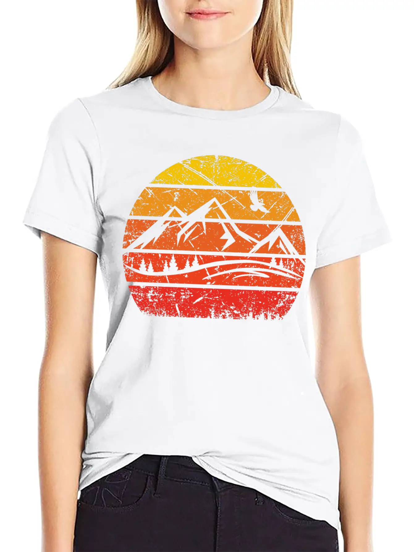 Vintage Sun And Mountain - (B) Essential Cotton Tee For Daily Outfits – Unisex Style