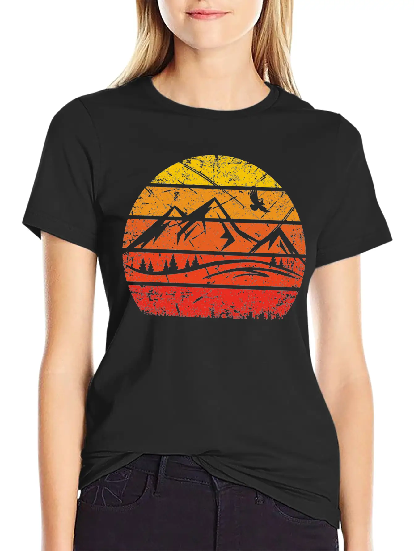 Vintage Sun And Mountain - (B) Essential Cotton Tee For Daily Outfits – Unisex Style