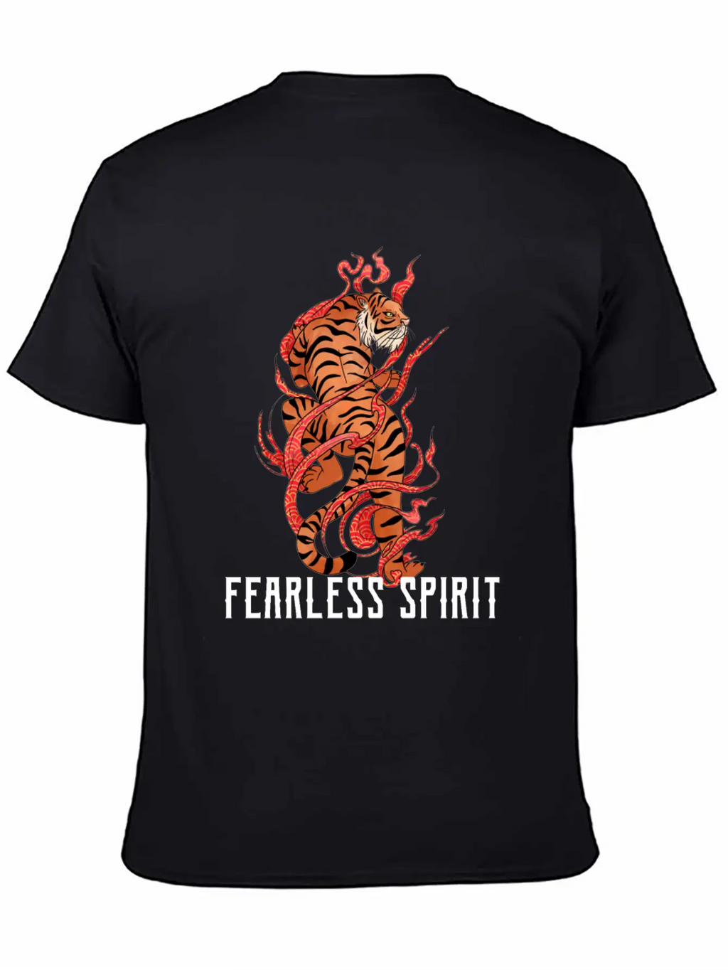 Vintage Tiger T Shirt Fearless Spirit Black Casual Graphic T-Shirt – Simple And Comfortable Daily Wear