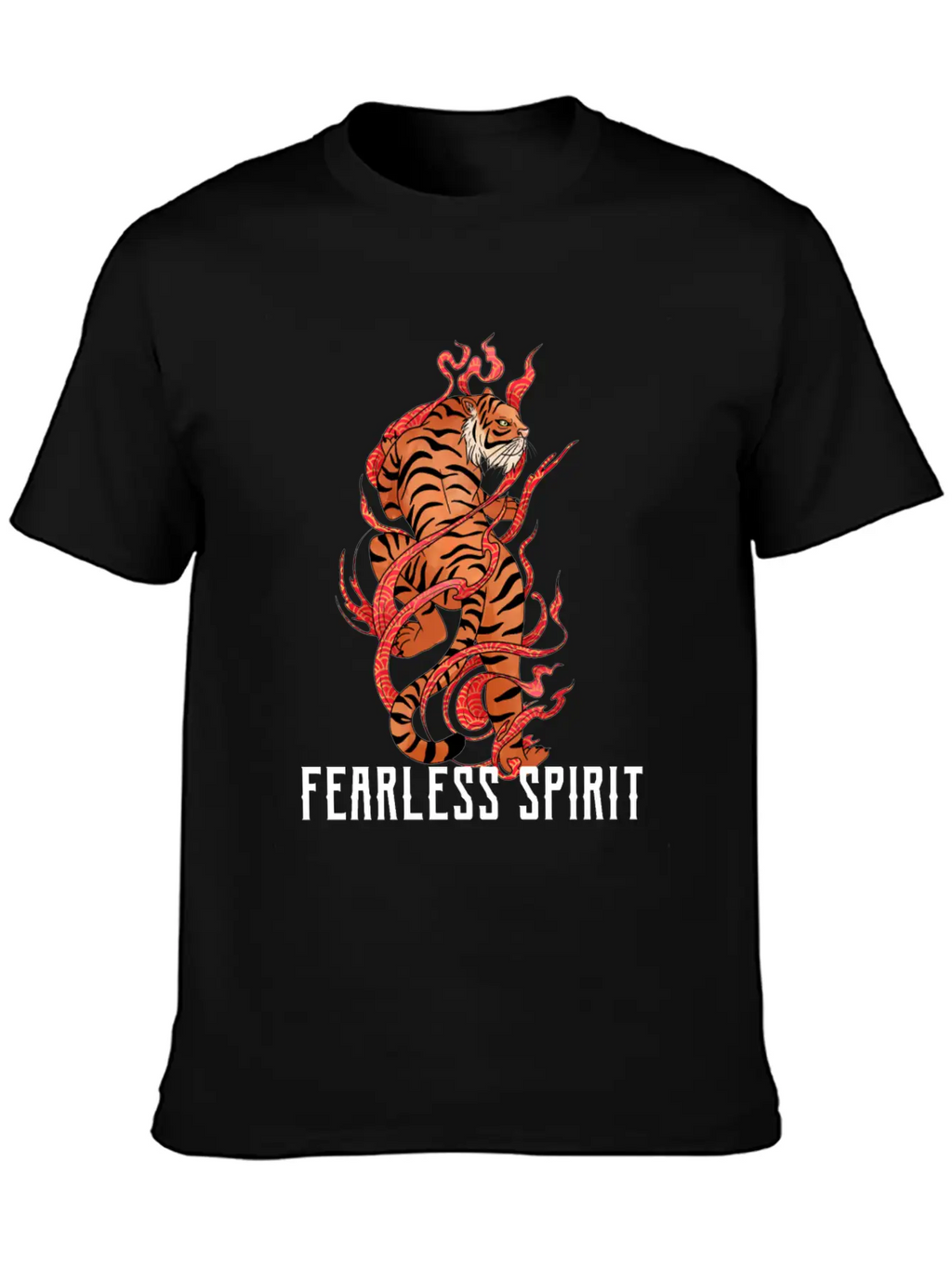 Vintage Tiger T Shirt Fearless Spirit Black Casual Graphic T-Shirt – Simple And Comfortable Daily Wear