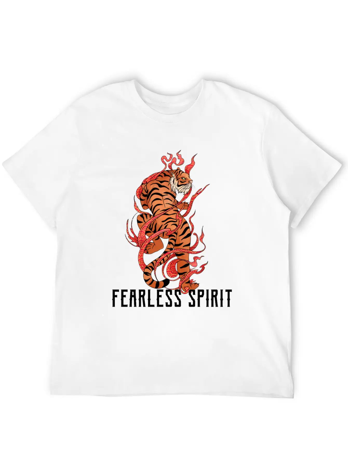 Vintage Tiger T Shirt Fearless Spirit Black Casual Graphic T-Shirt – Simple And Comfortable Daily Wear