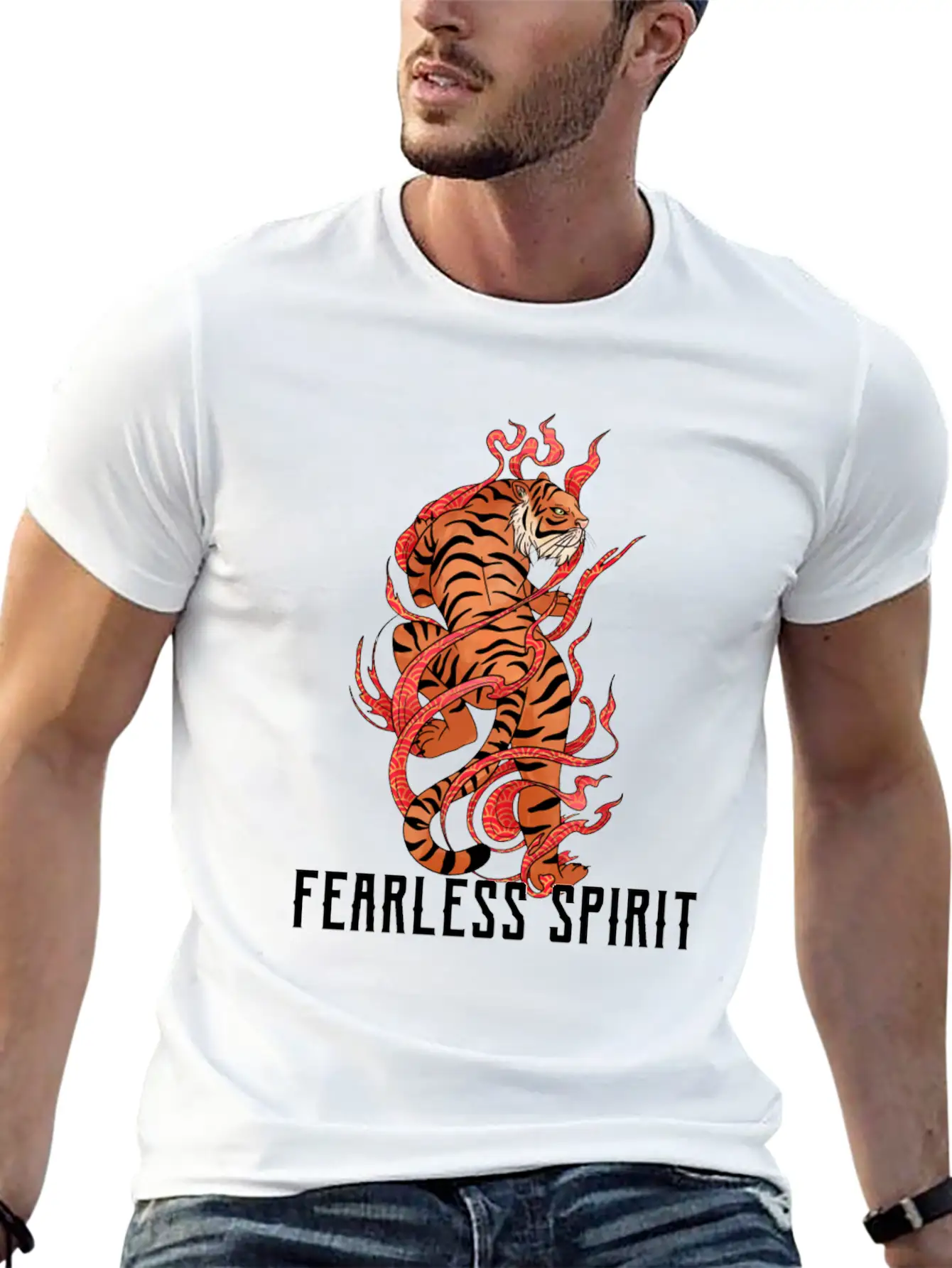 Vintage Tiger T Shirt Fearless Spirit Black Casual Graphic T-Shirt – Simple And Comfortable Daily Wear