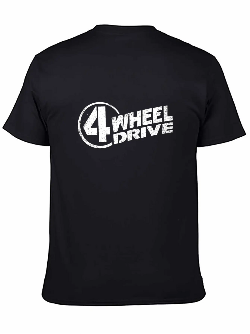 Vintage White & Distressed 4 Wheel Drive Logo T-Sh Unisex Short Sleeve Soft Cotton T-Shirt – Casual Everyday Wear