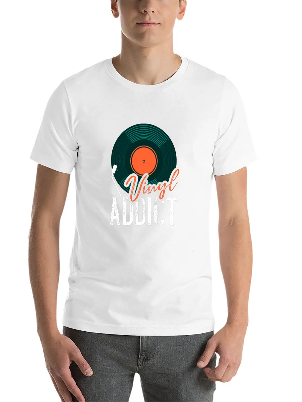 Vinyl Addict Audiophile Music Lover Vinyl Player Casual Graphic T-Shirt – Simple And Comfortable Daily Wear