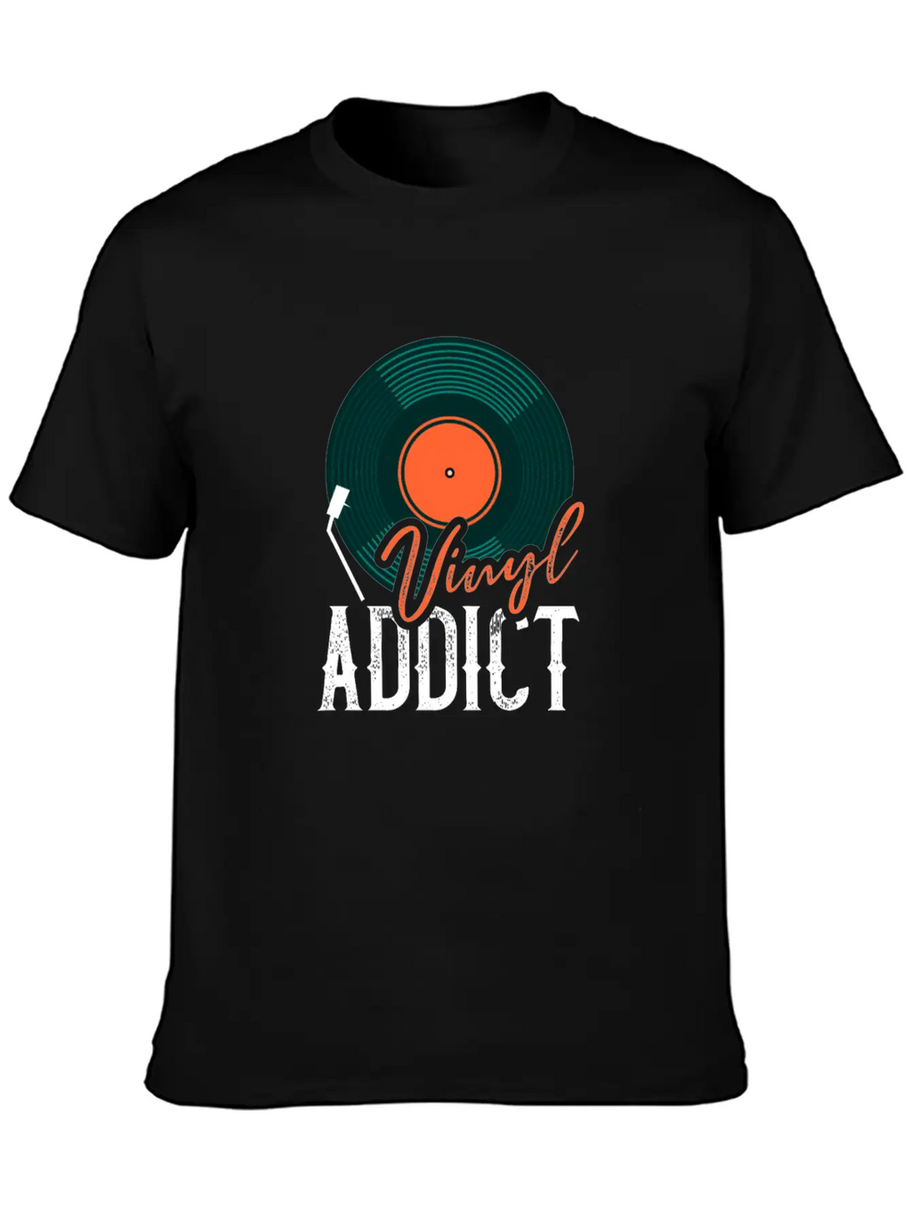 Vinyl Addict Audiophile Music Lover Vinyl Player Casual Graphic T-Shirt – Simple And Comfortable Daily Wear