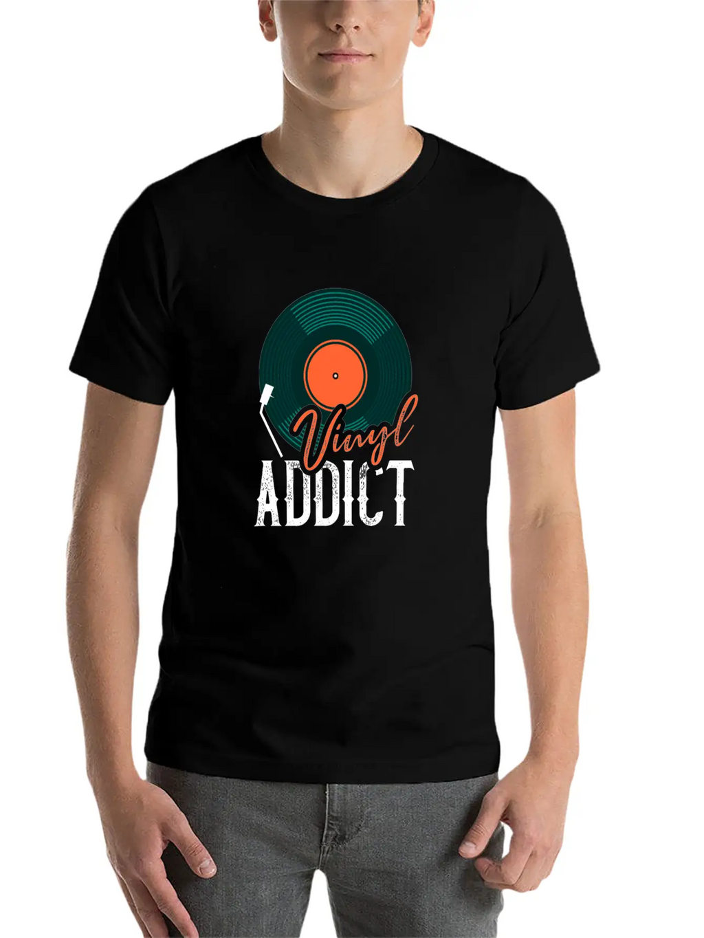 Vinyl Addict Audiophile Music Lover Vinyl Player Casual Graphic T-Shirt – Simple And Comfortable Daily Wear