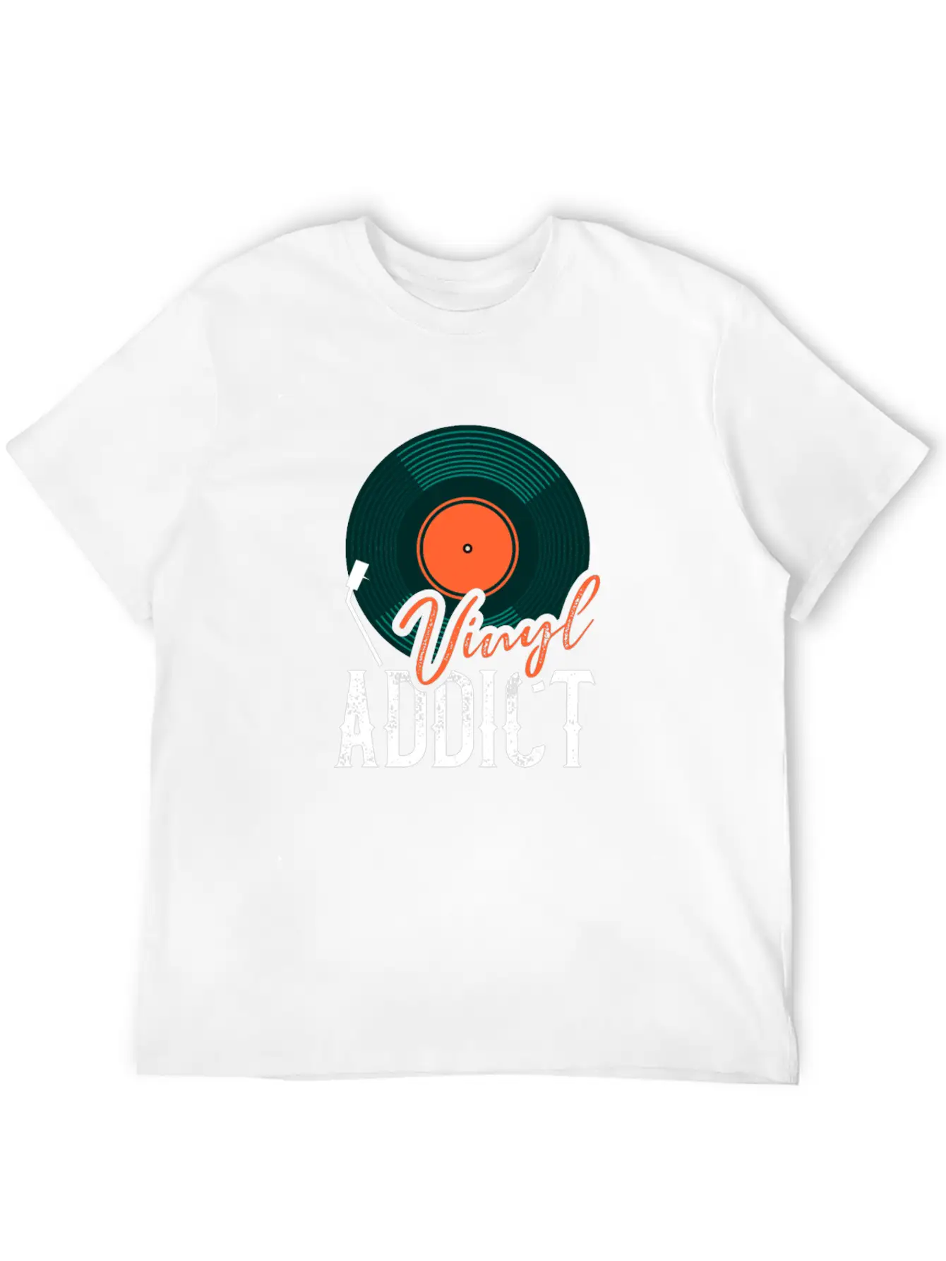 Vinyl Addict Audiophile Music Lover Vinyl Player Casual Graphic T-Shirt – Simple And Comfortable Daily Wear