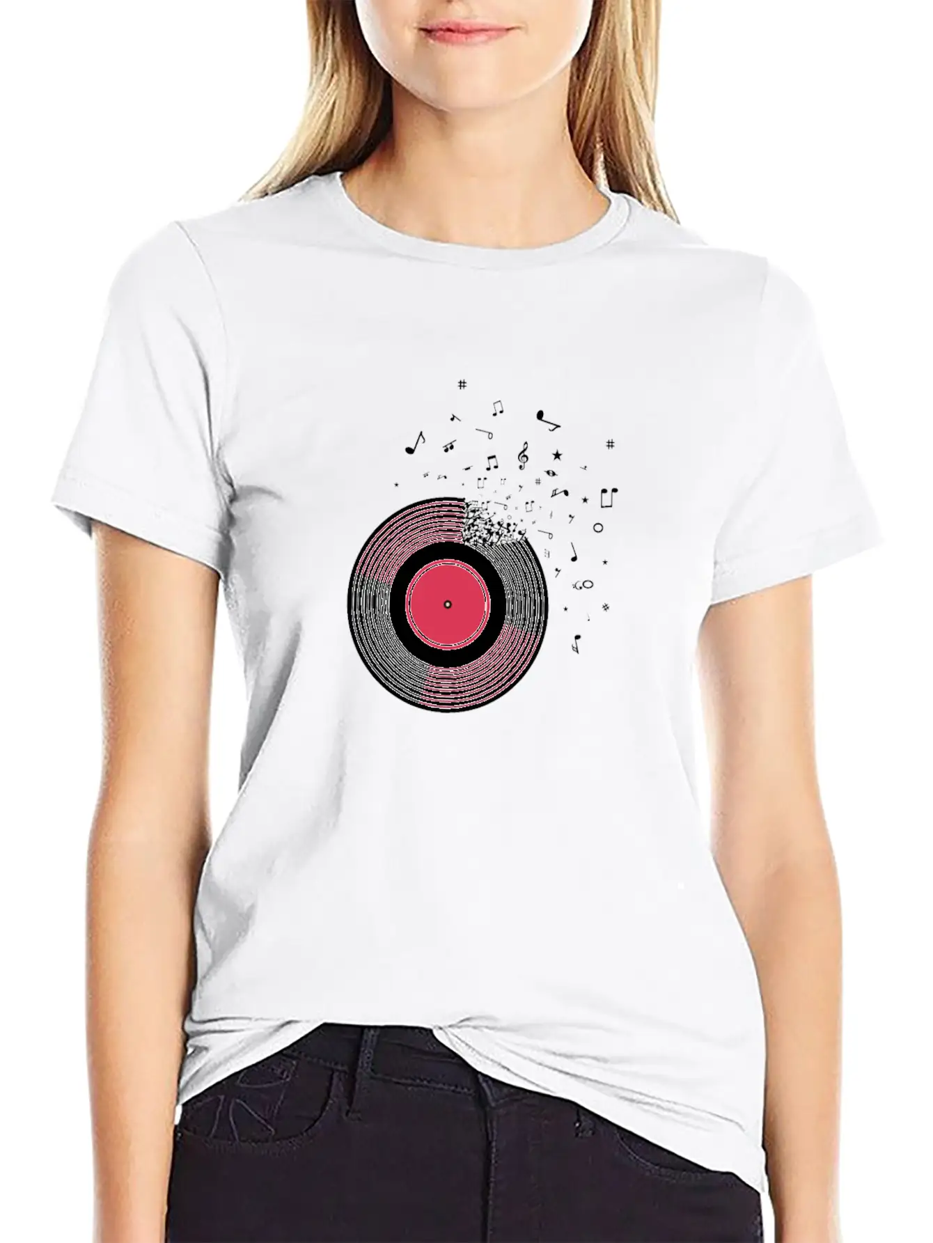 Vinyl Disc LP Records Essential Cotton Tee For Daily Outfits – Unisex Style