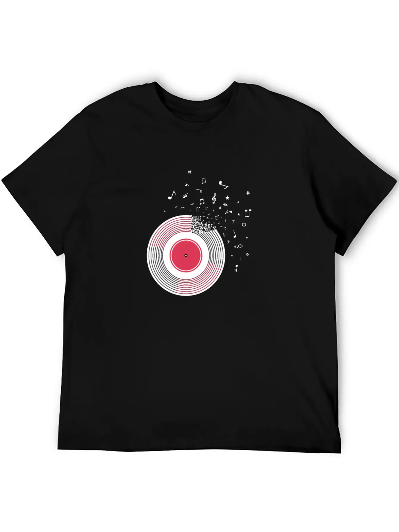 Vinyl Disc LP Records Essential Cotton Tee For Daily Outfits – Unisex Style