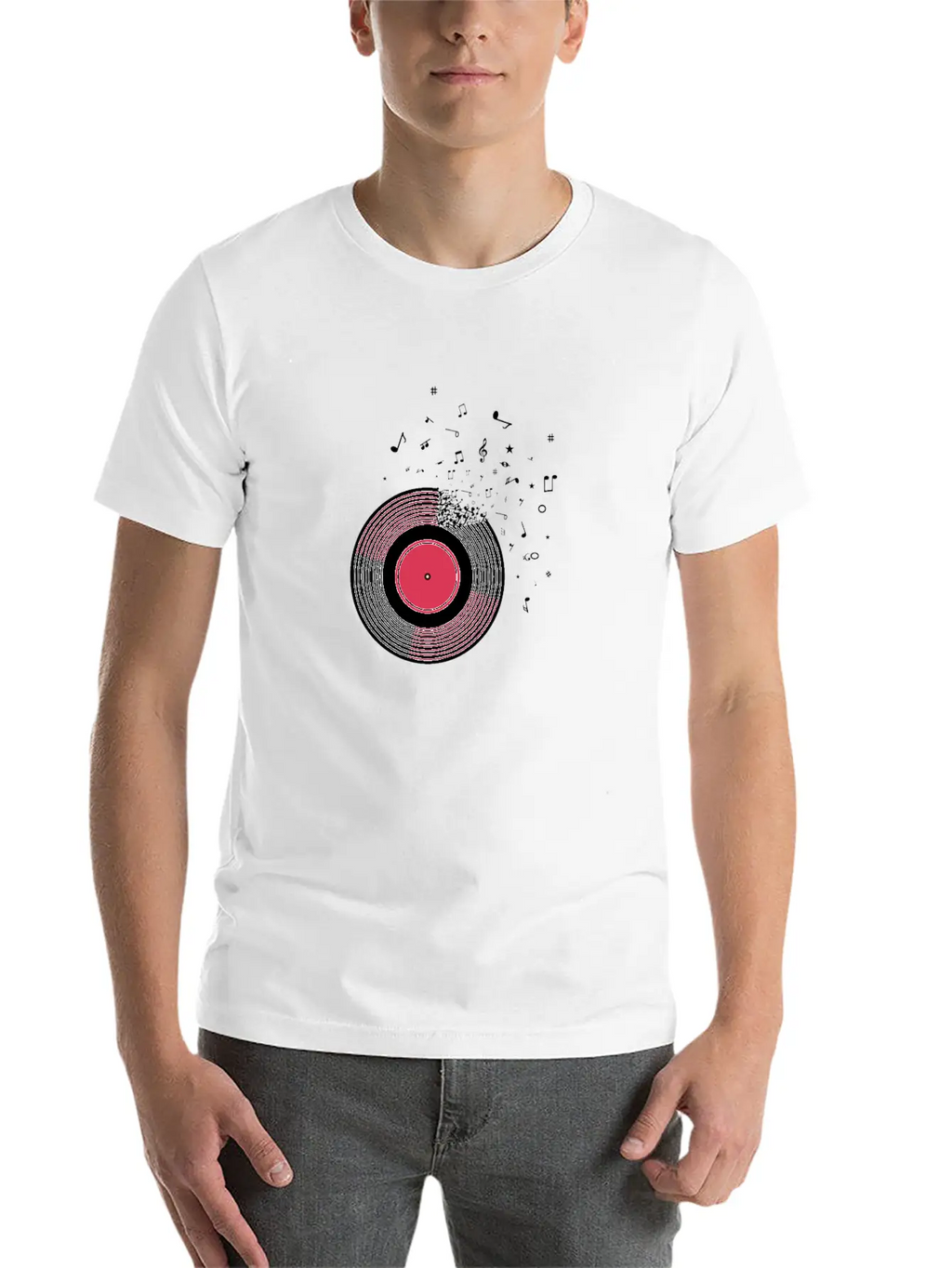 Vinyl Disc LP Records Essential Cotton Tee For Daily Outfits – Unisex Style