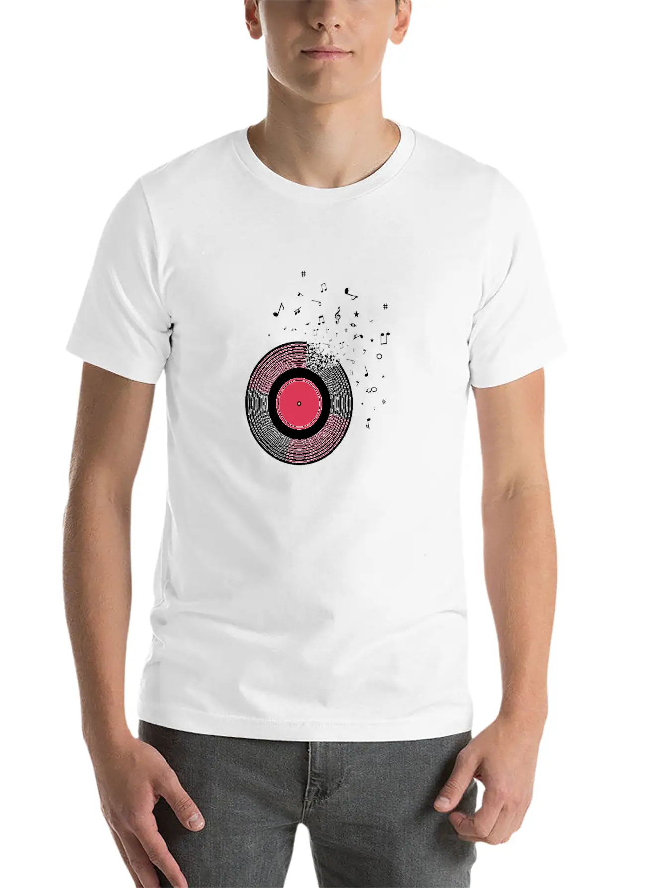Vinyl Disc LP Records Essential Cotton Tee For Daily Outfits – Unisex Style
