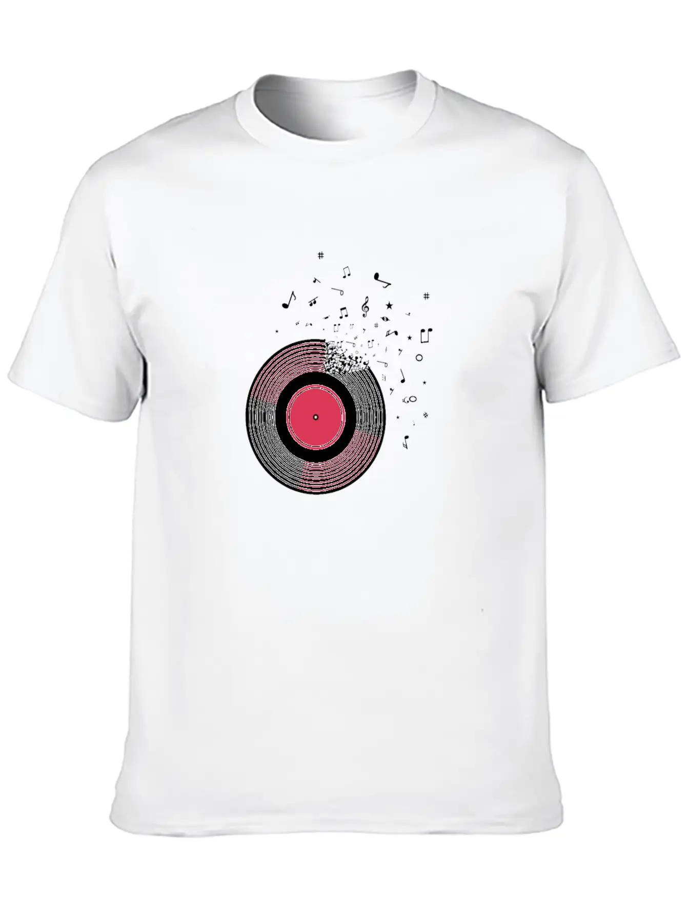 Vinyl Disc LP Records Essential Cotton Tee For Daily Outfits – Unisex Style