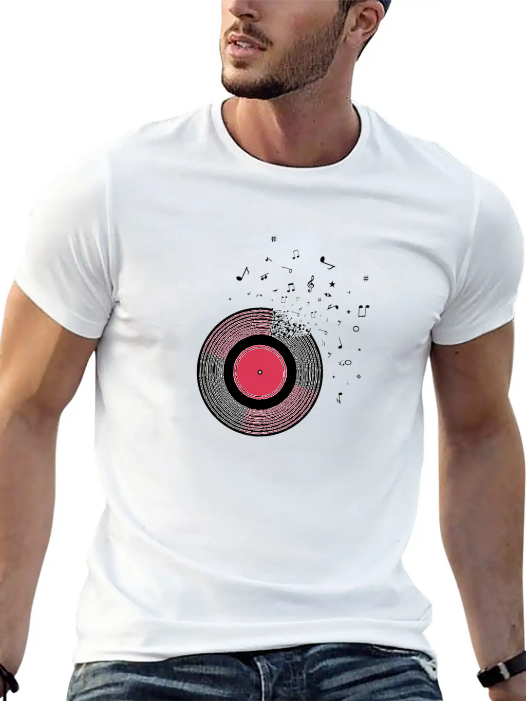 Vinyl Disc LP Records Essential Cotton Tee For Daily Outfits – Unisex Style