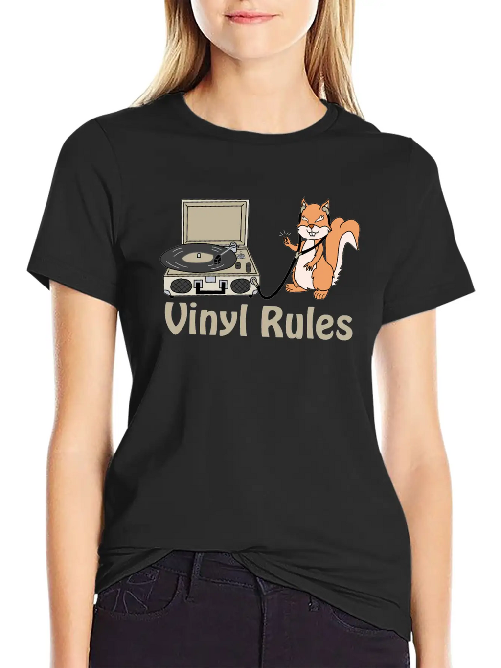Vinyl Rules Cream Unisex Short Sleeve Soft Cotton T-Shirt – Casual Everyday Wear