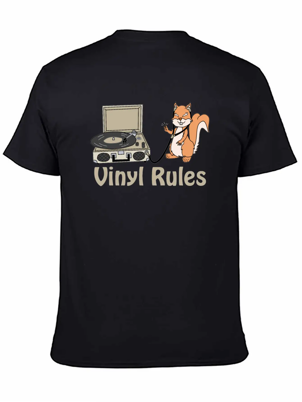 Vinyl Rules Cream Unisex Short Sleeve Soft Cotton T-Shirt – Casual Everyday Wear