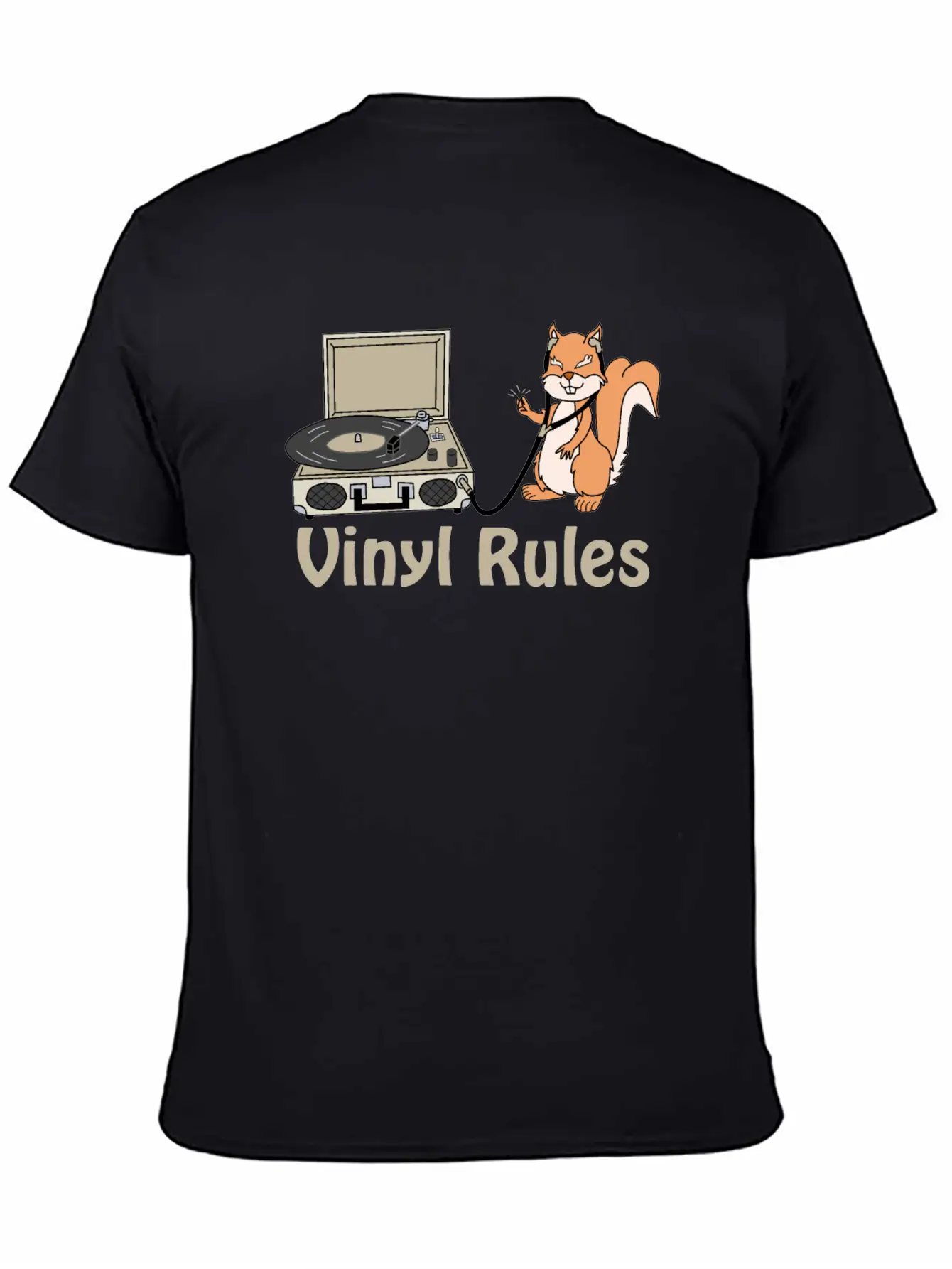 Vinyl Rules Cream Unisex Short Sleeve Soft Cotton T-Shirt – Casual Everyday Wear