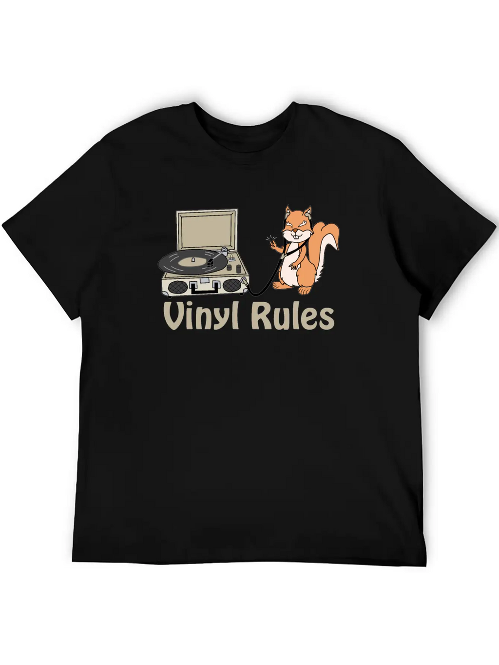 Vinyl Rules Cream Unisex Short Sleeve Soft Cotton T-Shirt – Casual Everyday Wear