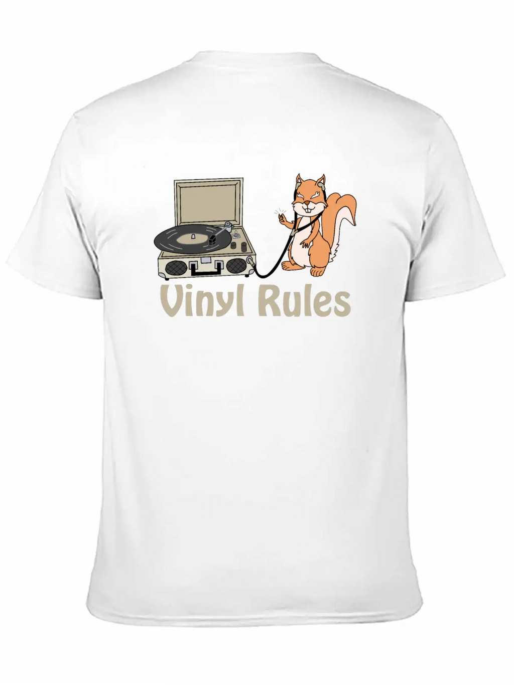 Vinyl Rules Cream Unisex Short Sleeve Soft Cotton T-Shirt – Casual Everyday Wear
