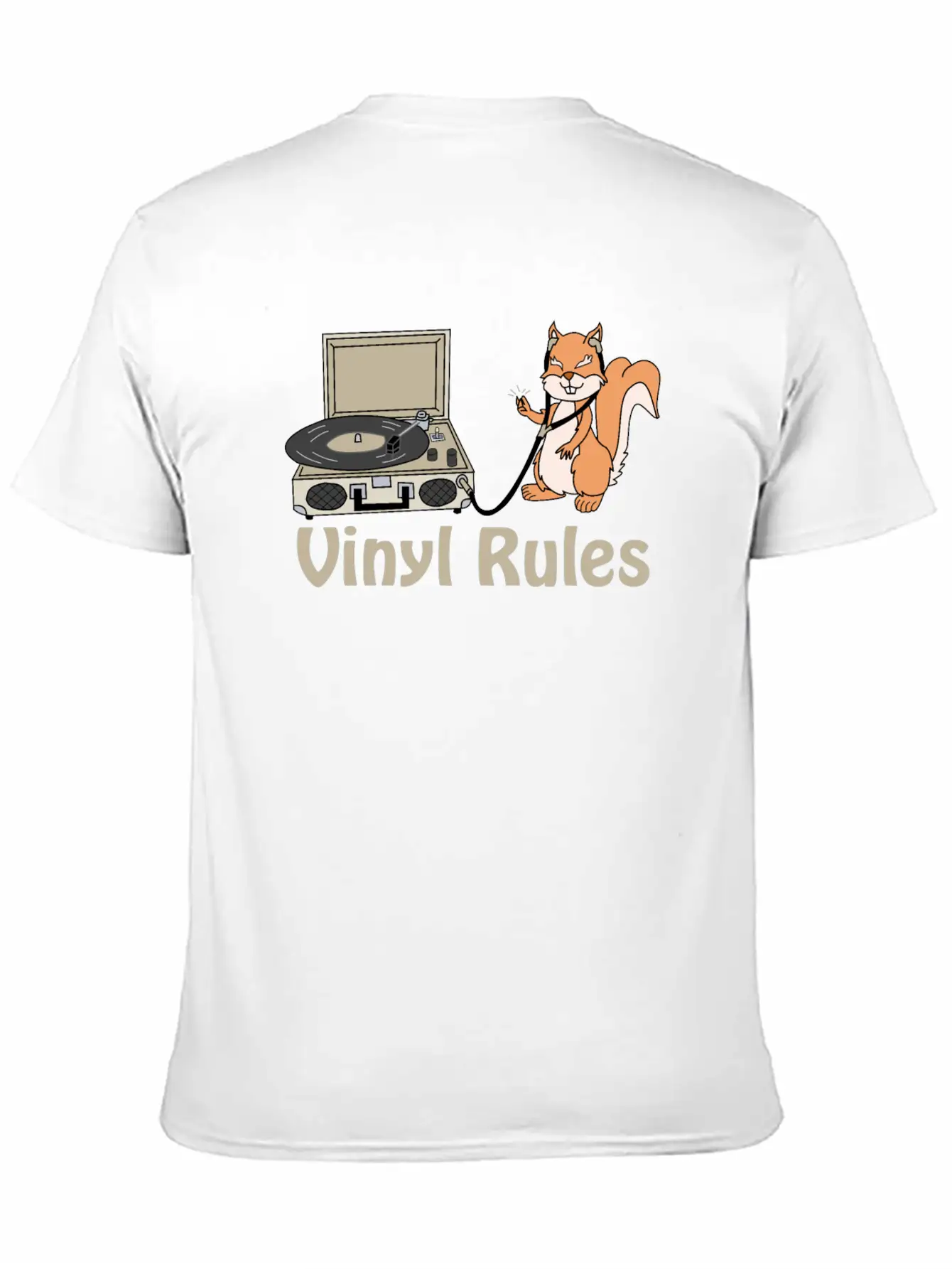 Vinyl Rules Cream Unisex Short Sleeve Soft Cotton T-Shirt – Casual Everyday Wear