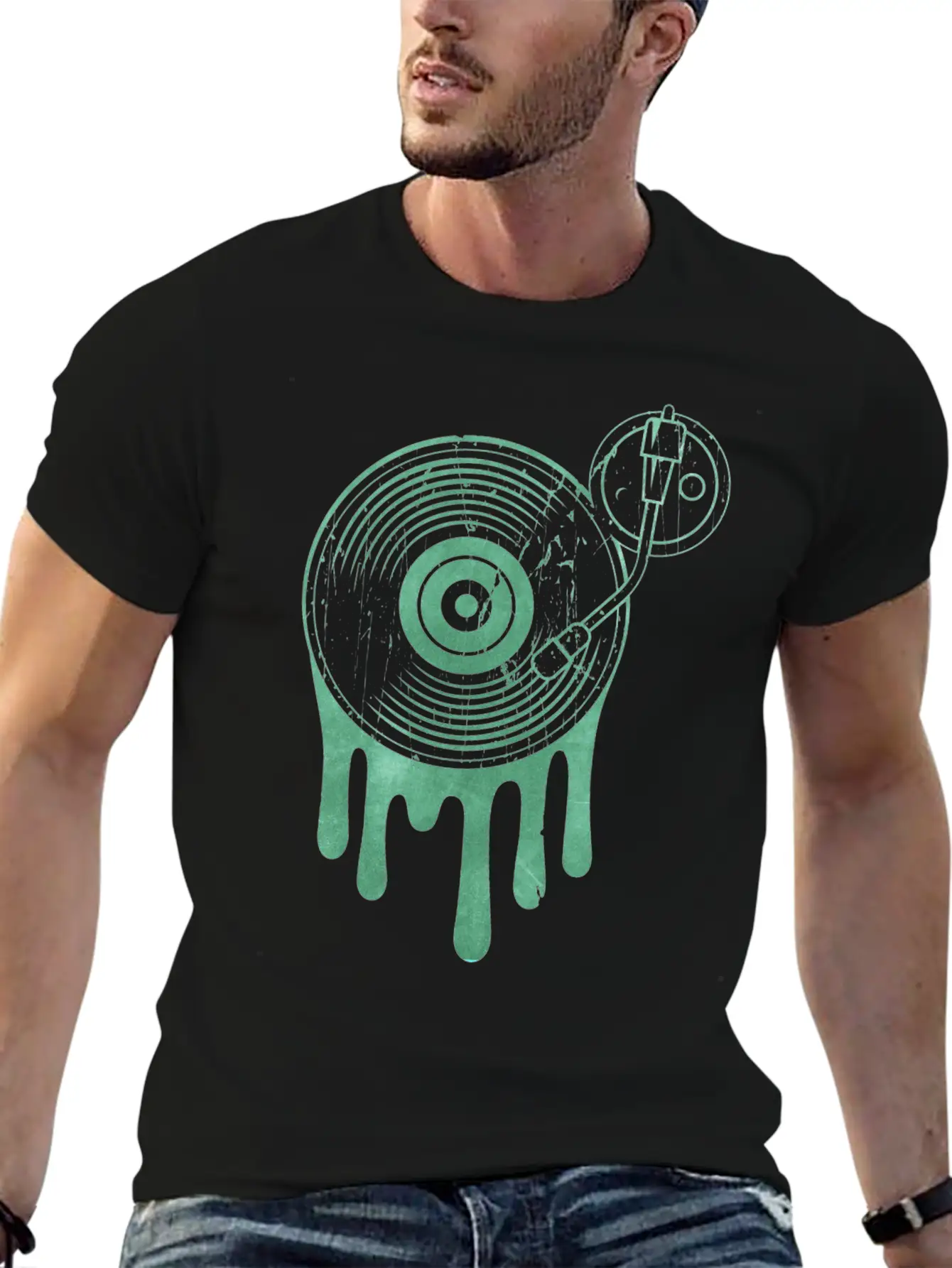 Vinyl Turntable Analog DJ Record Unisex Casual T-Shirt – Clean Design For Daily Comfort