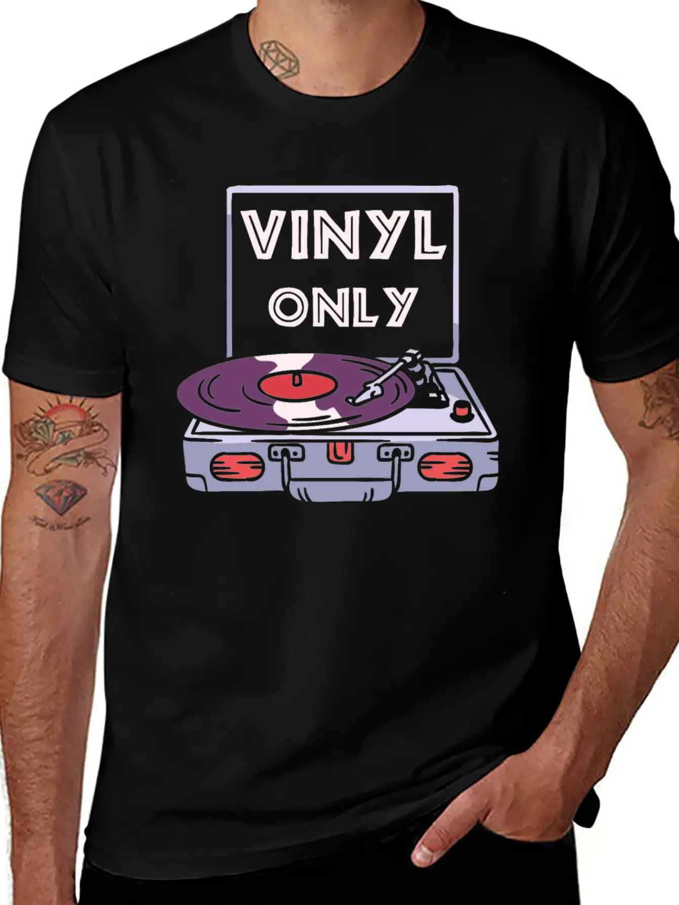 Vinyl Turntable Music DJ Record Unisex Casual T-Shirt – Clean Design For Daily Comfort