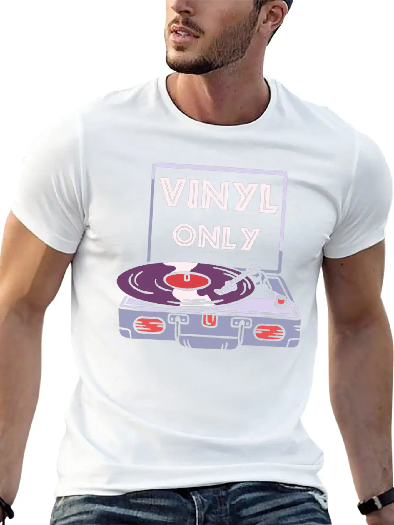 Vinyl Turntable Music DJ Record Unisex Casual T-Shirt – Clean Design For Daily Comfort