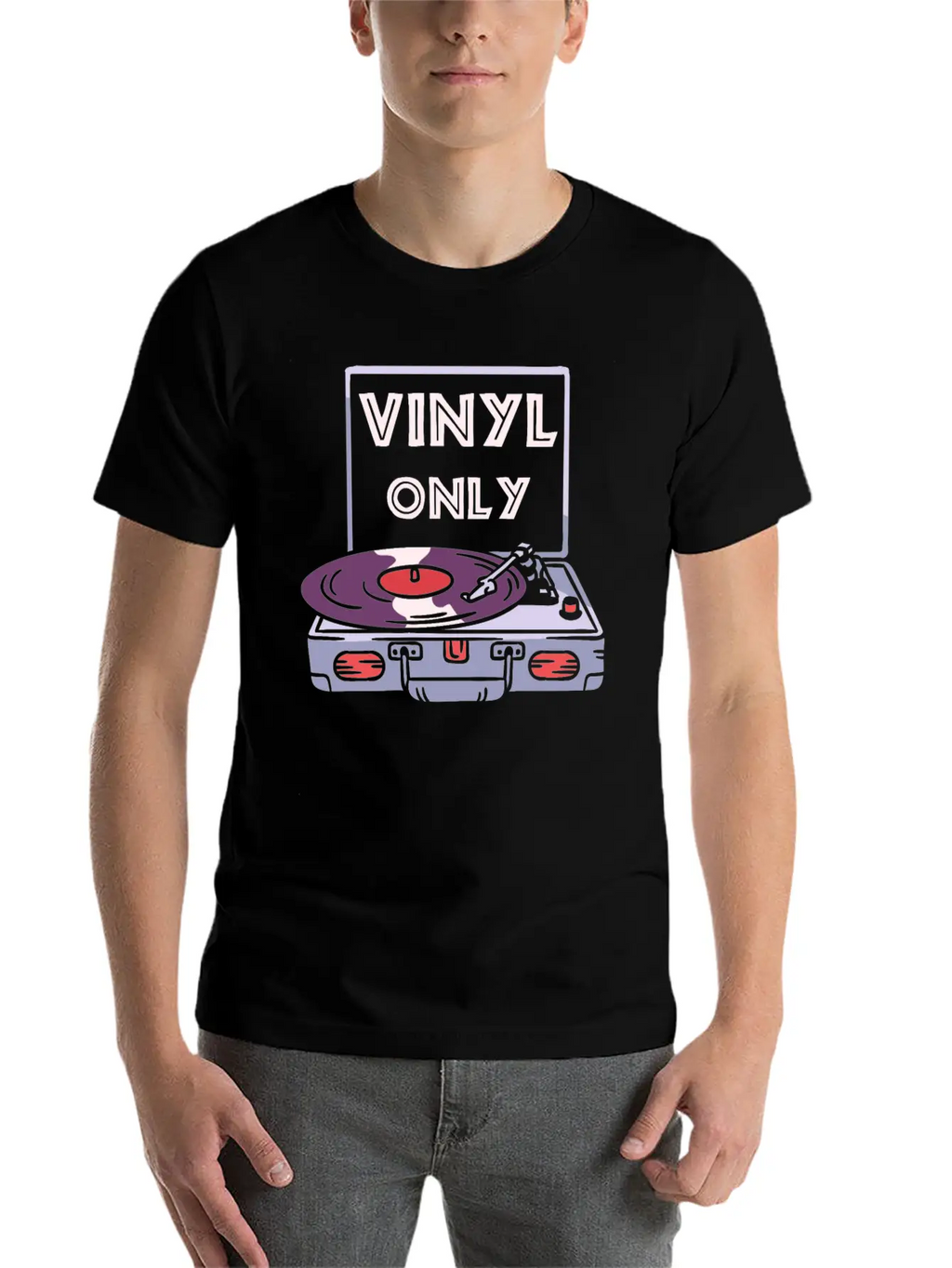 Vinyl Turntable Music DJ Record Unisex Casual T-Shirt – Clean Design For Daily Comfort
