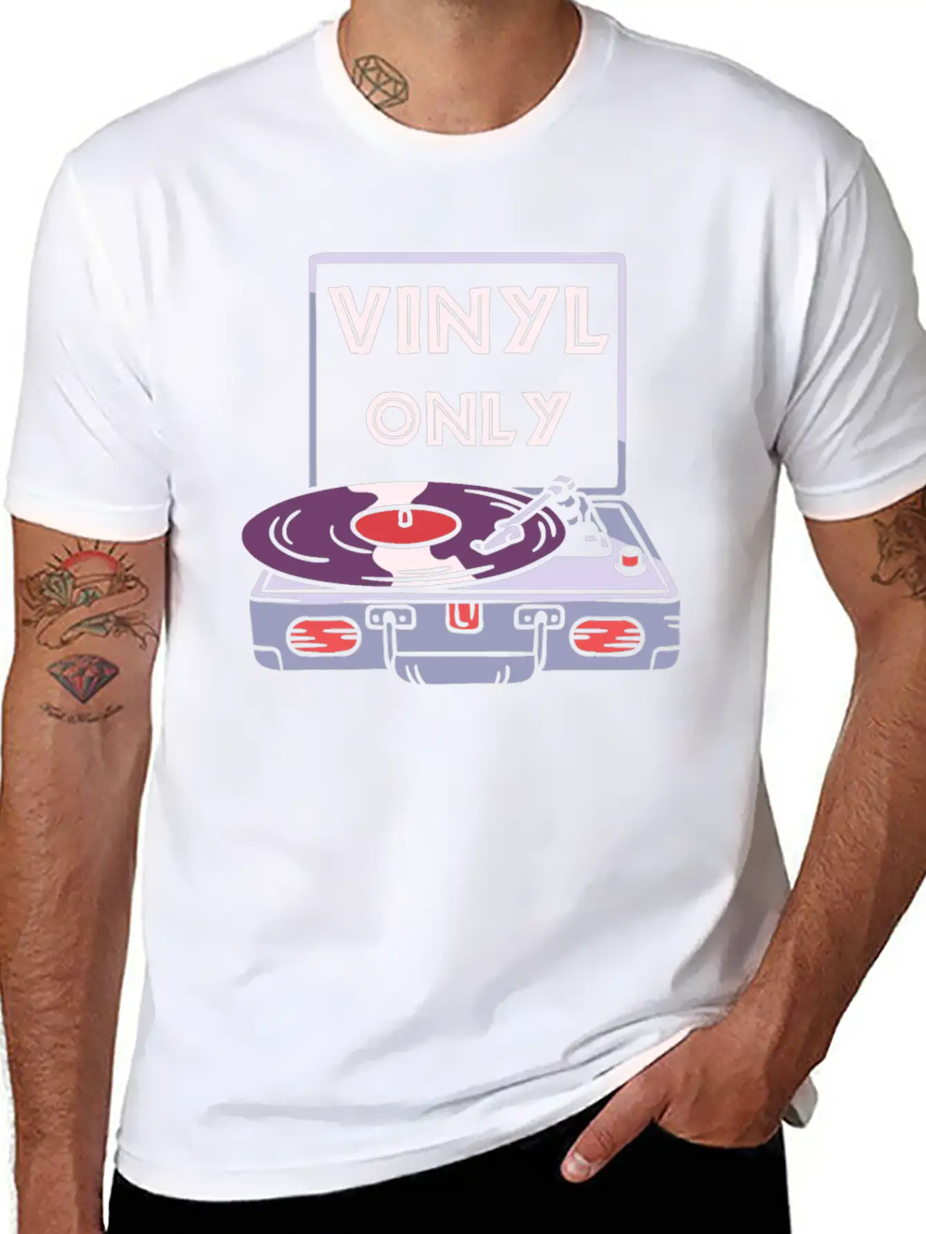 Vinyl Turntable Music DJ Record Unisex Casual T-Shirt – Clean Design For Daily Comfort