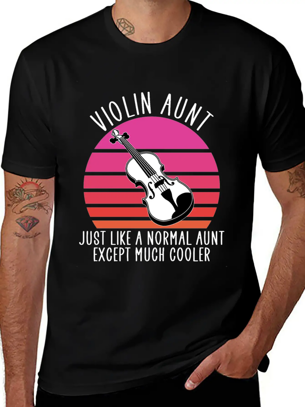 Violin Aunt Unisex Short Sleeve Soft Cotton T-Shirt – Casual Everyday Wear