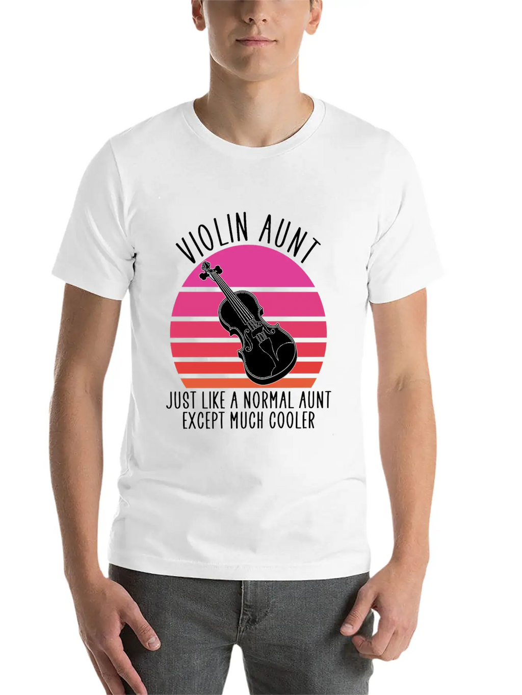 Violin Aunt Unisex Short Sleeve Soft Cotton T-Shirt – Casual Everyday Wear
