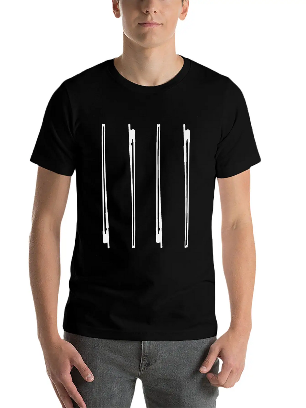 Violin Bow Unisex Short Sleeve Soft Cotton T-Shirt – Casual Everyday Wear