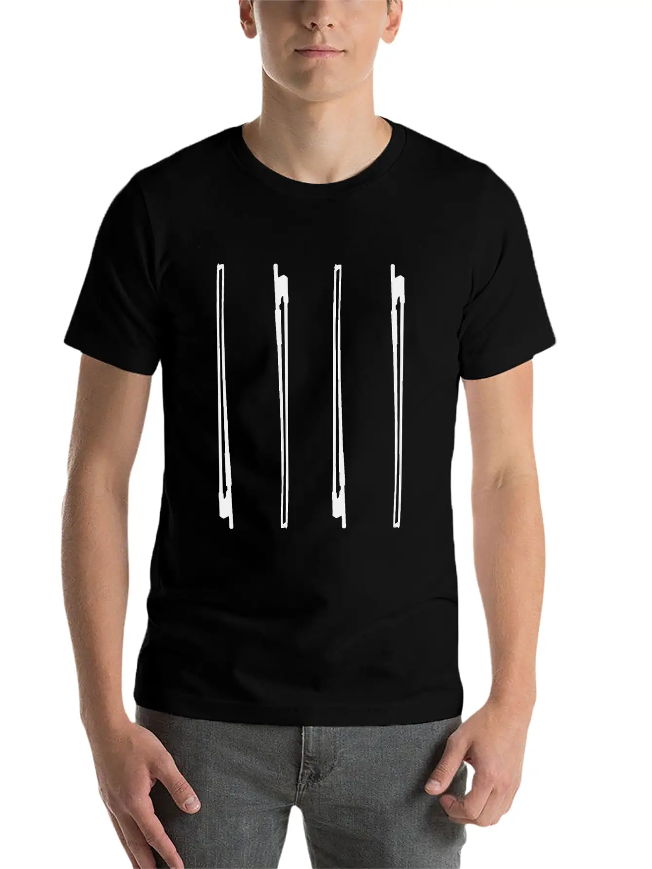 Violin Bow Unisex Short Sleeve Soft Cotton T-Shirt – Casual Everyday Wear