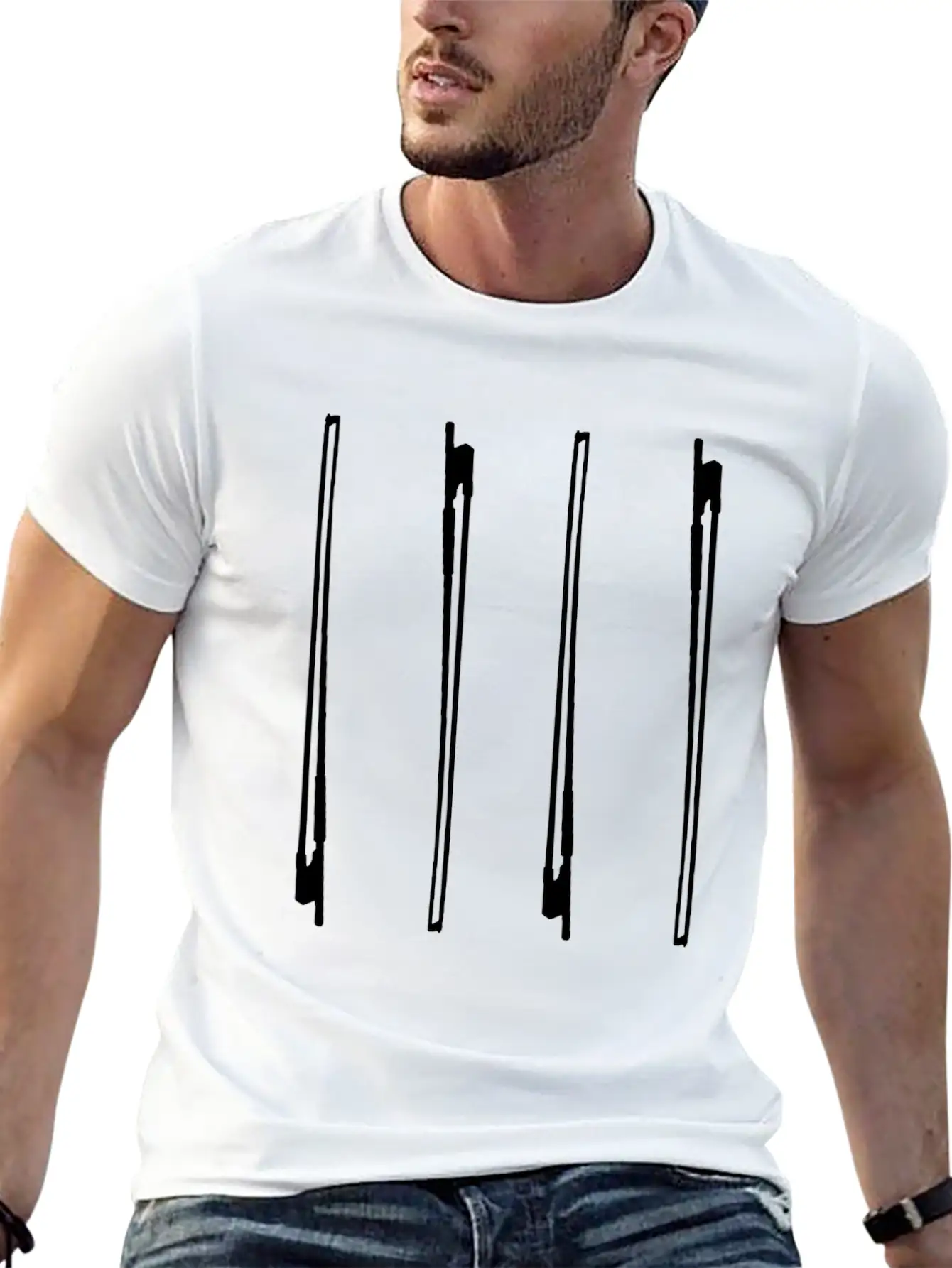 Violin Bow Unisex Short Sleeve Soft Cotton T-Shirt – Casual Everyday Wear
