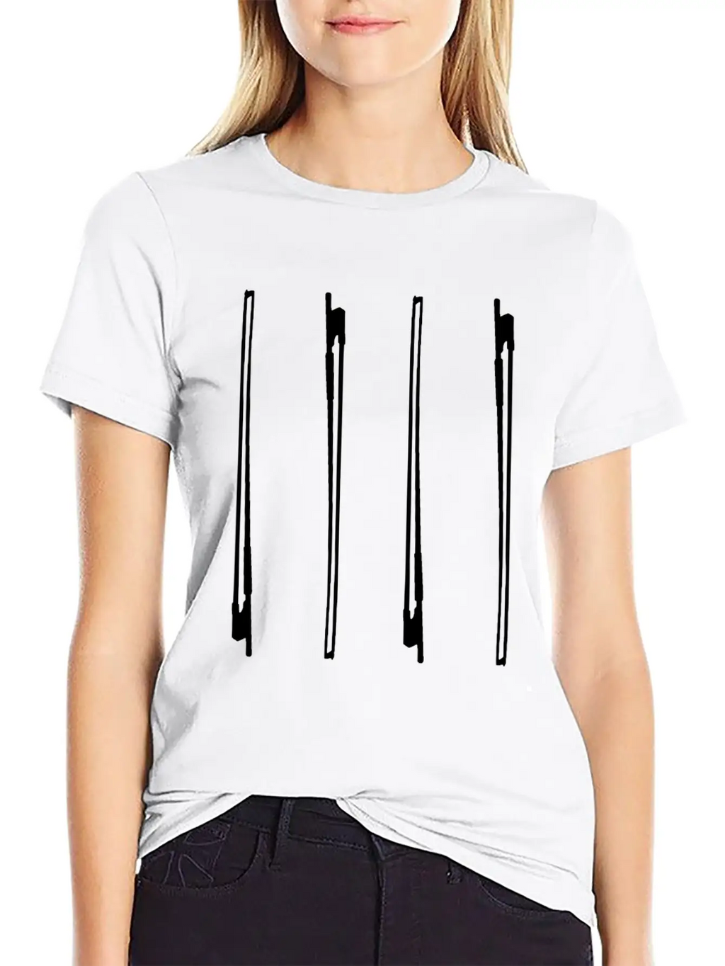Violin Bow Unisex Short Sleeve Soft Cotton T-Shirt – Casual Everyday Wear